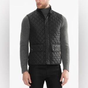 Zara man, size small, Men's Quilted Black Vest, full front zip, front pockets
